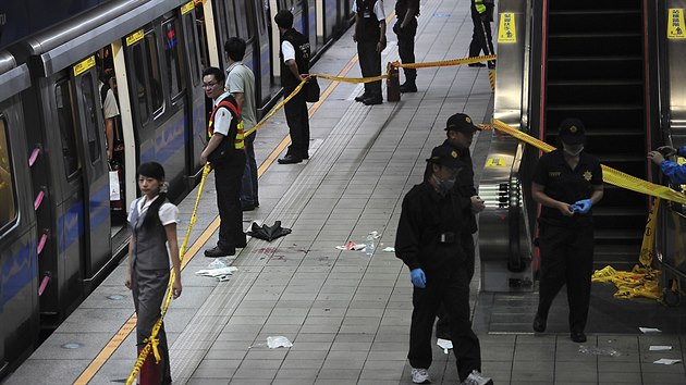 Vyetovn tok v tchajpejskm metru (Tchaj-wan, 21. kvtna 2014).