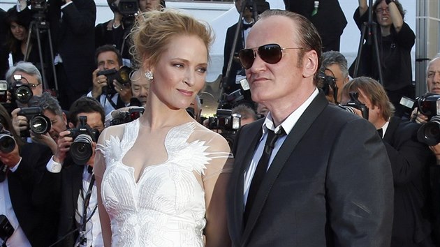 Uma Thurmanov a Quentin Tarantino (Cannes, 24. kvtna 2014)