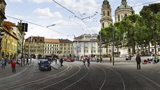 Vizualizace možné podoby rekonstrukce Malostranského náměstí. Vizualizace možné podoby rekonstrukce Malostranského náměstí.