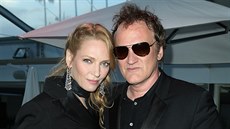 Uma Thurmanová a Quentin Tarantino (Cannes, 23. kvtna 2014)