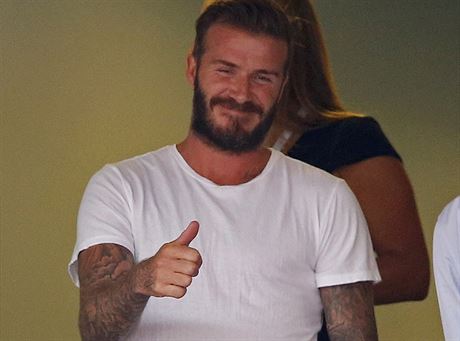 Bývalý anglický reprezentant David Beckham bhem pípravného utkání v Miami...