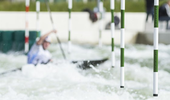 Závodní tra mistrovství Evropy ve vodním slalomu ve Vídni, kterou stavl