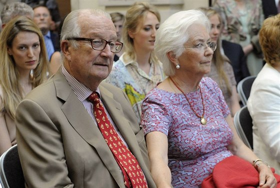 Bývalý belgický král Albert II. a královna Paola (Brusel, 7. ervna 2014)