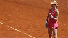 Kanadská tenistka Eugenie Bouchardová pedvádí vítzné gesto v semifinále...
