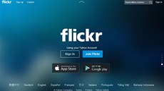 Přihlašovací stránka Flickru Přihlašovací stránka Flickru