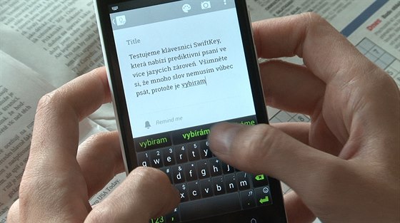 Test klávesnice SwiftKey