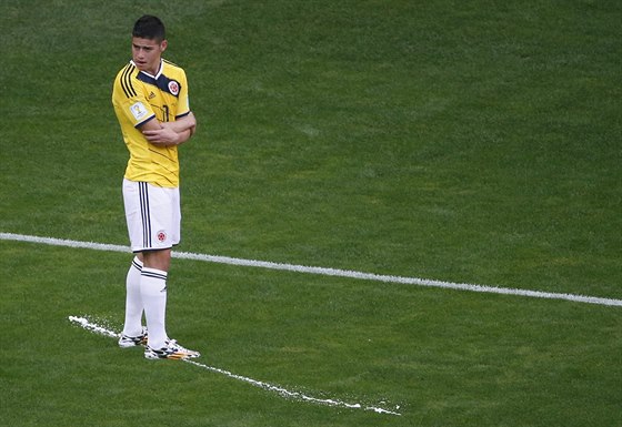 James Rodríguez, jedna z hvzd ampionátu. Kolumbijský záloník záí.