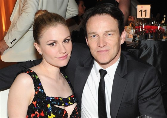 Anna Paquinová a Stephen Moyer (Los Angeles, 2. bezna 2014)