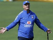 Trenr brazilskho nrodnho mustva Luiz Felipe Scolari bhem trninku v...