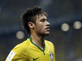 Nejvtí brazilská hvzda Neymar bhem úvodního zápasu mistrovství svta