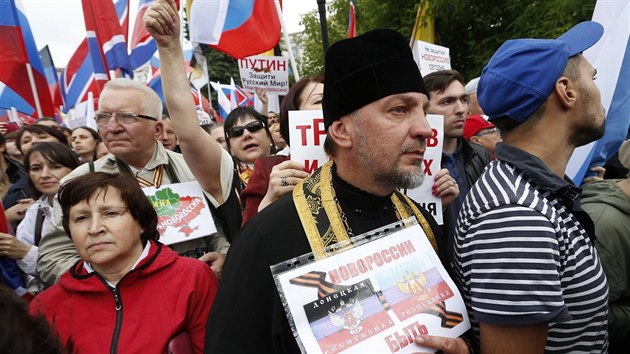 Demonstrace na podporu donckch povstalc v Moskv (11. ervna 2014)
