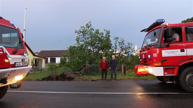 Hasii odstraovali na Vysoin kvli boukm nkolik vyvrcench strom. (11. ervna 2014)