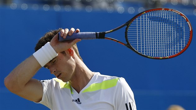 Andy Murray bhem londnskho utkn s Radkem tpnkem.