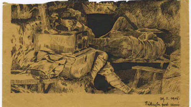 Kresba z denku Frantika Krejho.