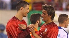 Cristiano Ronaldo a Fabio Coentrao ped pípravným zápasem Portugalsko - Irsko...