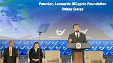 Leonardo DiCaprio na konferenci Ná oceán