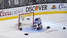 JE PO VŠEM. Brankář New York Rangers Henrik Lundqvist po vítězném gólu Los... JE PO VŠEM. Brankář New York Rangers Henrik Lundqvist po vítězném gólu Los...