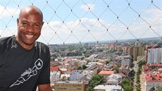 Mike Powell během své návštěvy Ostravy. Mike Powell během své návštěvy Ostravy.