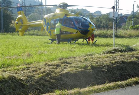 Zranné dít transportoval vrtulník do královérhadecké nemocnice. Ilustraní foto