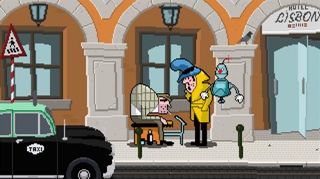 Detective Case and Clown Bot in: Murder in the Hotel Lisbon