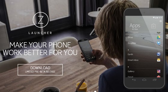 Z Launcher sleduje návyky uivatele a podle toho nabízí aplikace, webové...