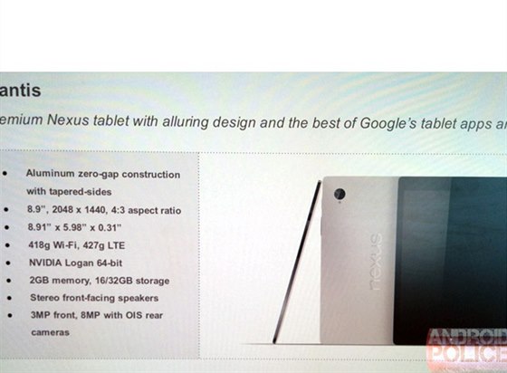 Parametry tabletu HTC Volantis (Nexus 9)