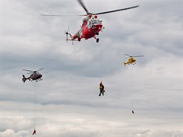 Pehlídka nazvaná Helicopter show nabídla návtvníkm hradeckého letit...