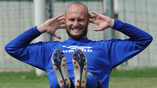 Martin Slavk na prvnm trninku fotbalist Teplic ped novou sezonou. 
