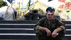 V srdci Kyjeva ve vojenských stanech dál zůstávají stovky revolucionářů z... V srdci Kyjeva ve vojenských stanech dál zůstávají stovky revolucionářů z...
