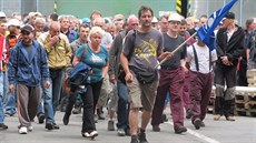 Dv stovky dlník z kladenské Poldi protestovaly proti zpodným mzdám