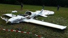 Ultralight spadl na louku mezi obcemi Kondra a Kamenná poblí Trhových Svin...