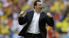 VELKÉ EMOCE. Belgický kou Marc Wilmots slaví gól svého týmu, který v 89....