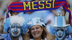 MESSI DO TOHO! Fanouci Argentiny ped utkáním s Íránem v Belo Horizonte.