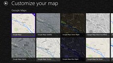 V aplikaci Maps Pro lze vyuívat mapy Google, Bing, Nokia nebo Open Street Map.