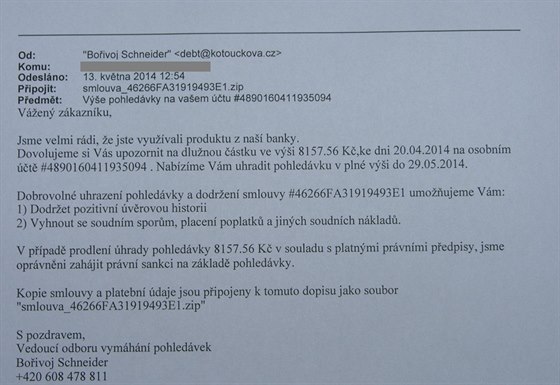 Podvodný email, kvli kterému ena pila o 400 tisíc korun.