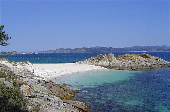 Playa de Vinos, ostrov Faro, Islas Cíes, Galicie, panlsko