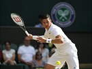 KANADSK RANA. Milos Raonic psobil bhem prvnho grandslamovho semifinle v...