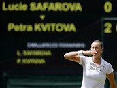 POLIBEK DIVKM. Petra Kvitov zdrav publikum po postupu do finle Wimbledonu.