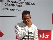 Dojat Lewis Hamilton v domc Velk cen Britnie vystoupal na nejvy pku.