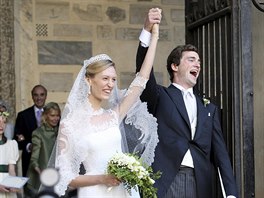 Belgický princ Amedeo a Elisabetta Rosboch von Wolkenstein mli svatbu v Itálii...