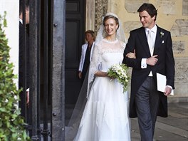 Belgický princ Amedeo a Elisabetta Rosboch von Wolkenstein mli svatbu v Itálii...