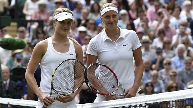 FINALISTKY. Takhle zapzovaly Eugenie Bouchardov z Kanady a esk tenistka Petra Kvitov pedtm, ne se pjdou na kurt rvt o wimbledonsk triumf.