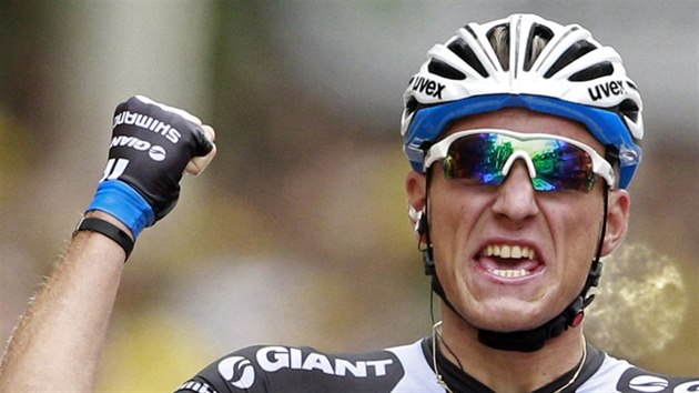 Marcel Kittel coby vtz tet etapy Tour de France, kter konila v Londn.