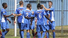 Radost fotbalist Baníku Ostrava z gólu v pípravném utkání