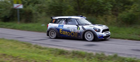 Václav Pech a Petr Uhel bhem rychlostní zkouky na Rally Bohemia