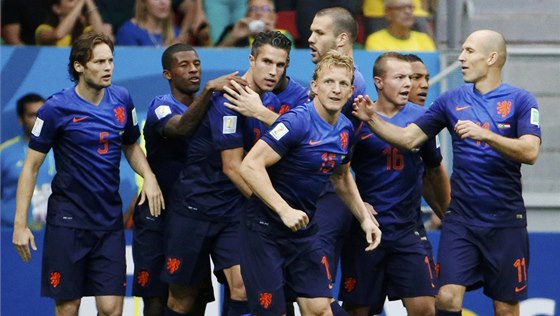 Nizozemská radost v zápase o bronz na MS proti domácí Brazílii.