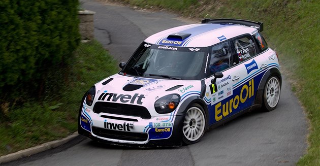 Václav Pech a Petr Uhel bhem rychlostní zkouky na Rally Bohemia