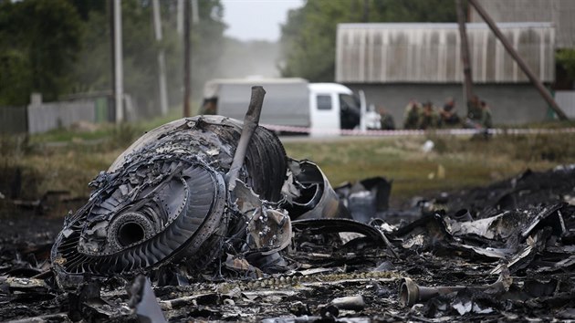 Trosky malajsijskho boeingu u ukrajinsk vesnice Grabovo (18. ervence 2014)