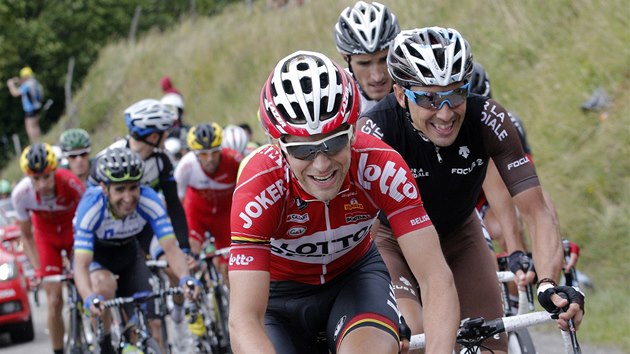 DINA. Tony Gallopin ve skupinu uprchlk v devt etap Tour de France.  