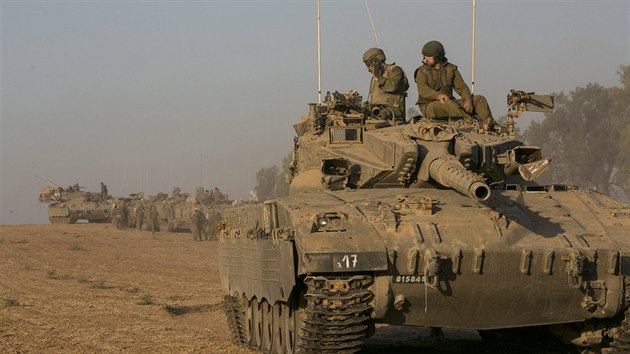 Izraelt vojci v Psmu Gazy (10. ervence 2014)